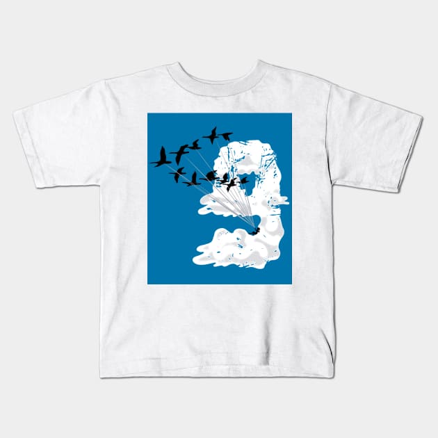 Sailing Cloud 9 Kids T-Shirt by Laura Brightwood